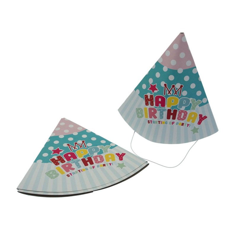 Birthday Party Hat Dots Blue 3pc set 52xH22cm